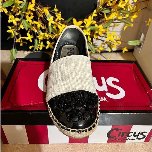 Circus by Sam Edelman Linda Ivory/Black Beaded Espadrille Flats - Picture 3 of 3